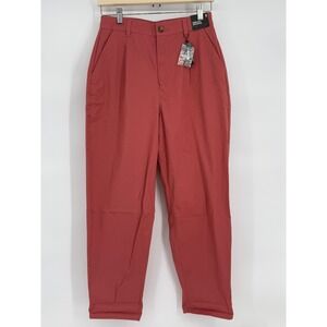 Express Tapered Ankle Super High Rise Pants Coral Size 6 Cotton Spandex Org $70